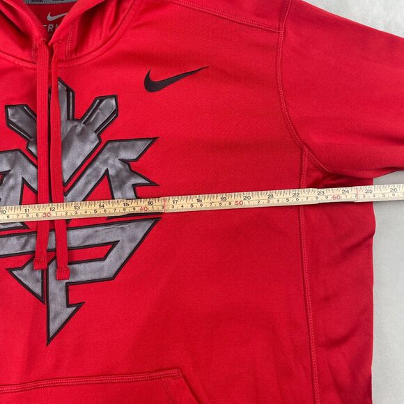 Nike Therma-Fit Hoodie Men‎ L Red Manny Pacquiao Logo Pullover Boxing Sweatshirt - Picture 7 of 10